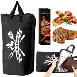 BBQ Blanket for Resting Meat,Smoker Meat Resting Blanket for Grilling Accessories, Reusable Barbecue Tool for Dad, Resting Bag with Wide Mouth for Large Brisket/Beef/Turkeys,Exquisite Packaging, Black