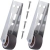DC,CLISENCE 2 Pcs Silver Rubber Low Profile Casters, Non-Slip Side