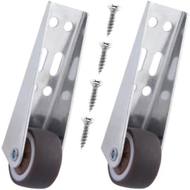 DC,CLISENCE 2 Pcs Silver Rubber Low Profile Casters, Non-Slip Side Mount Caster Wheels for Bookcase, Room Door, Cabinet,Storage Box (0.8")