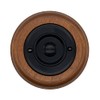 Modern Living Round Wireless Doorbell in Mahogany and Black -