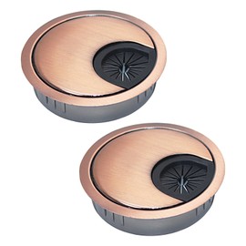 EASYEAH 2 Pcs Desk Grommet 2" / 50 mm, Desk Cord Hole Cover, Cable Grommet Metal Zinc Alloy Materilal, Desk Hole Grommet for Home & Office Pc, Detachable Cable Cord Organizer-Copper Red