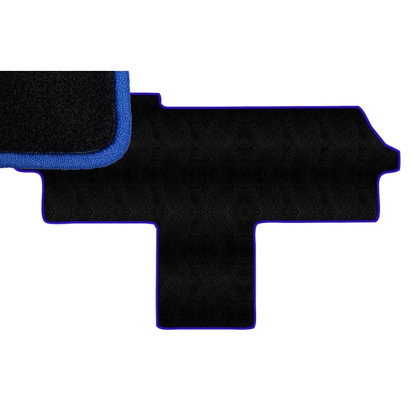 Royal Blue Edge Custom Fit Front Carpet Floor Mat, Black,