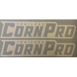 Corn Pro Trailers Replacement Stickers 18” (Set Of 2) White Decals Logo Equip