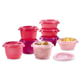 Tupperware Heritage Collection, New 16 Piece Food Storage Container Set in Vintage Pink, Dishwasher Safe and BPA Free (8 containers, 8 lids)