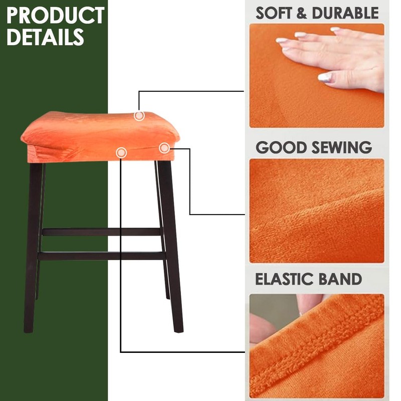 Bifaunvogel Bar Stool Cover Rectangle Set of 4 Velvet Stretch