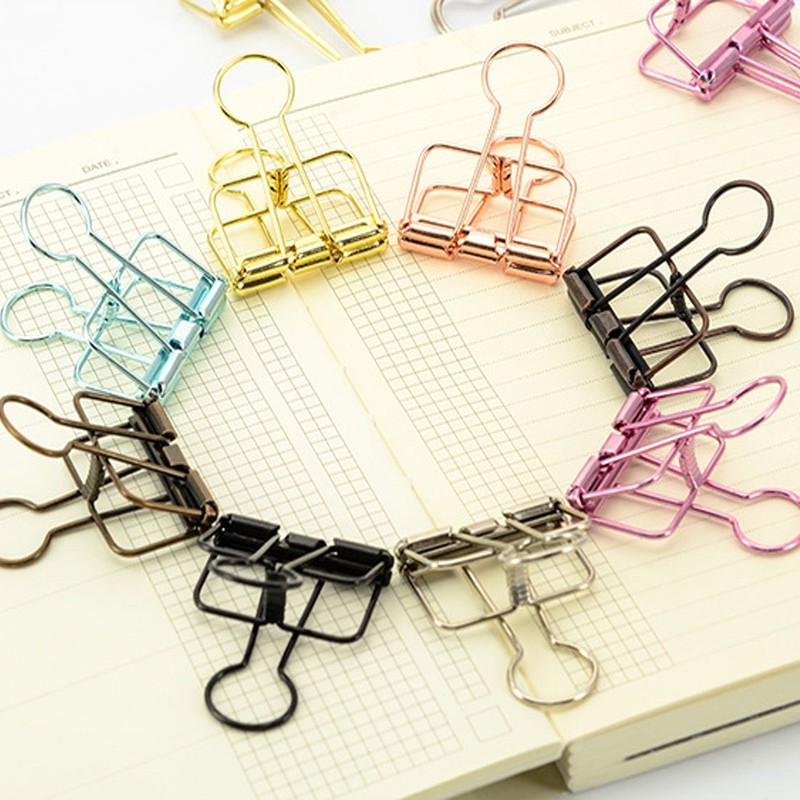Hollow Out Paper Binder Clip Invoice Bill Clip Office Supplies
