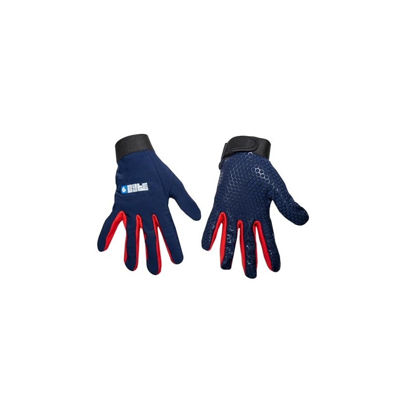 BYTE SKIN HOCKEY GLOVES NAVY RED (SMALL)