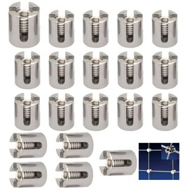 XXHong 316 Stainless Steel Cross Cable Clamps for Wire Cables Cable Railing Wire Rope Cross Clips for 1/8" Rope 20 PCs