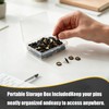 100 Pcs Black Drawing Pins Black Pins Round Head Metal