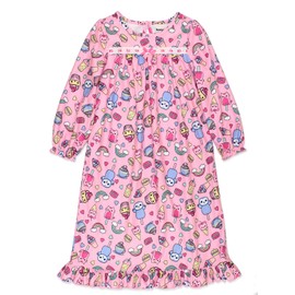 Komar Kids Ice Cream Animals Sweets Toddler Girl's Granny Gown Nightgown Pajamas (3T, Pink) , K227112