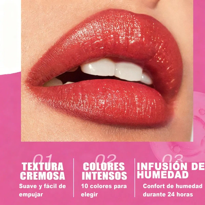 Lapiz Labial Nacarado Hidratante Larga Duracion