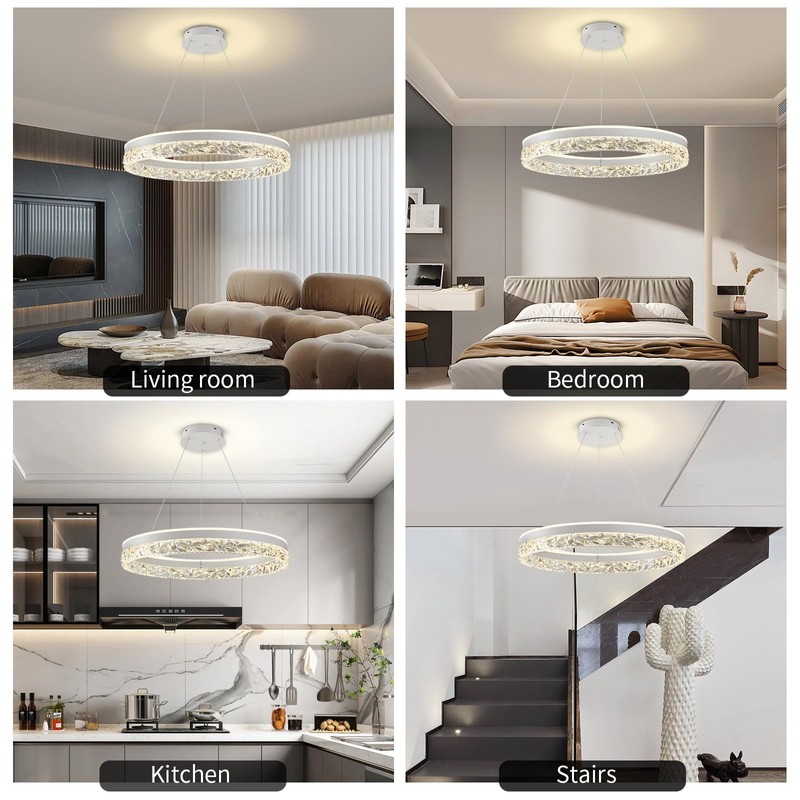 Modern LED Chandelier Pendant Lighting for Kitchen Island, 3000K/4500K/6000K Selectable
