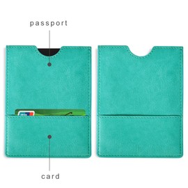 XEYOU Passport Holder Cover - Ultra Slim Premium Vegan Leather Travel Wallet Case Cover, Green, Small, Slim
