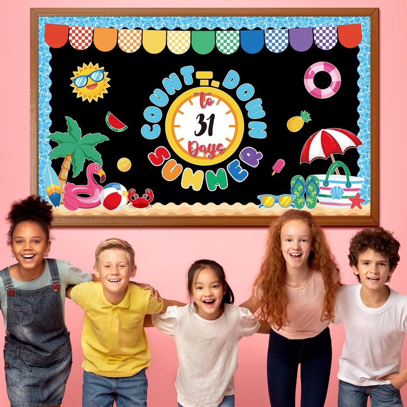 Countdown to Summer Bulletin Board Set Beach Bulletin Board Decorations