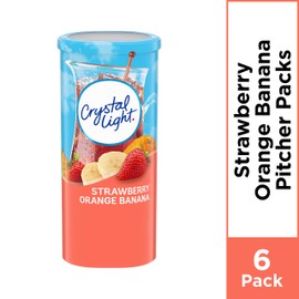 Crystal Light Strawberry Orange Banana Drink Mix (24 Pitcher Packets, 4 Canisters of 6)