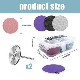 120 Stück Schleifscheibe Pediküre, 25MM Ersatz-Schleifpapier Scheiben-Werkzeug, Feet Grinder Schleifpapier Schleifscheiben, Pediküre Set Aufsätze mit 2 Metall Bit, 80/120/180/240 Grit