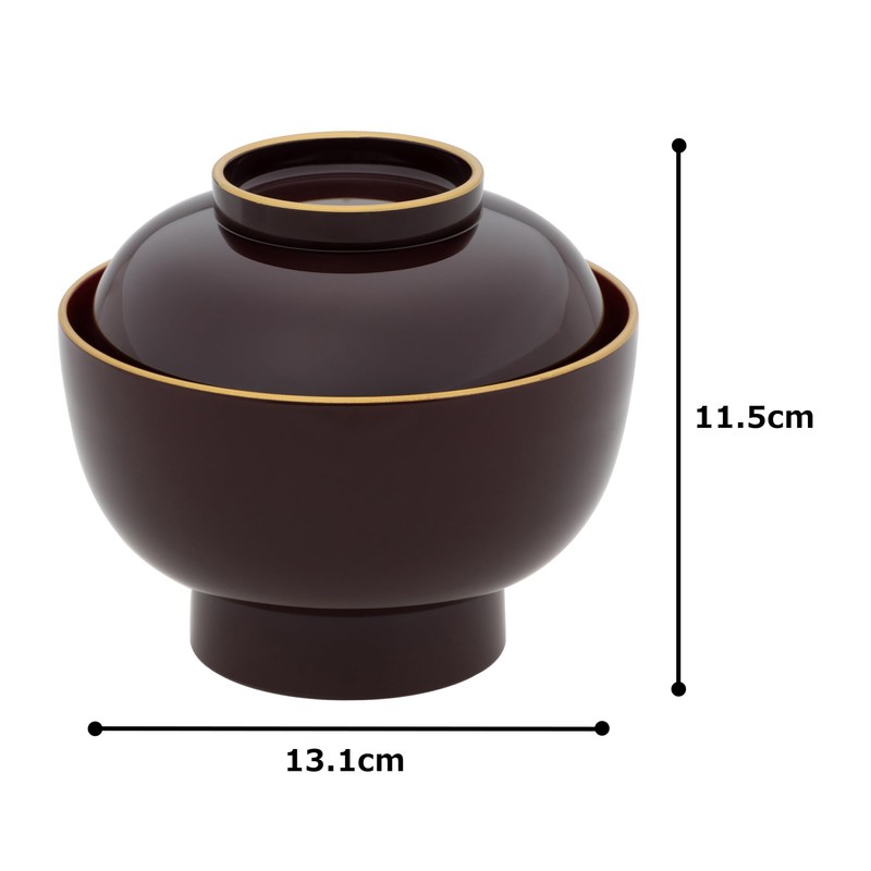 yam003 Yamanaka Lacquerware Zoni Bowl Soup Bowl with Lid, Large,