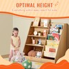 4-Tier Kids Wooden Bookshelf, Six-Layer Sling Bookcase, Baby Storage Book