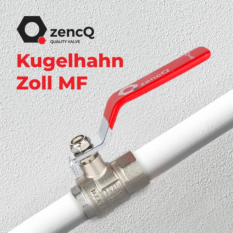 zencQ Ball Valve 1/2 Inch MF Lever Handle, Brass Ball