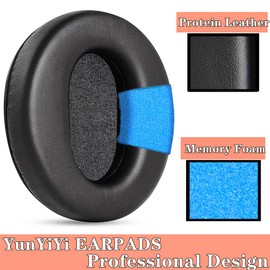 YunYiYi Ear Pads Compatible with Technics RP-DH1200 DJ,Sony MDR-V700DJ,MDR-Z700 DJ, ATH-T2,ATH-PRO700 Headset Replacement Earpads with Softer Foam-Round Earpads 90MM