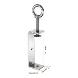 HARFINGTON 2Pcs Stainless Steel C Clamp 120mm Wide Jaw Opening Wood Clamps for Woodworking Welding Building Household Mounting