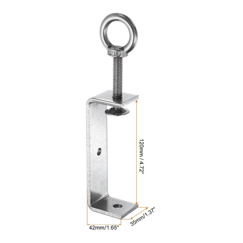 HARFINGTON 2Pcs Stainless Steel C Clamp 120mm Wide Jaw Opening