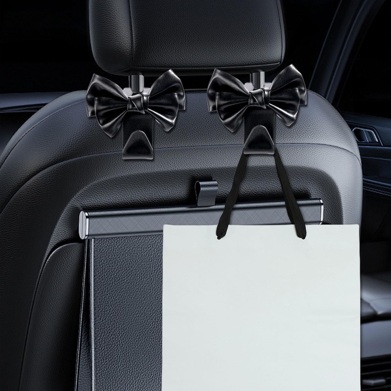 TELAIN 2-Pack boot organiser, Car Hook cute Bow Headrest Hanger