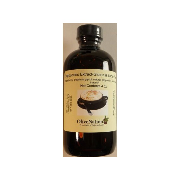 OliveNation Cappuccino Flavoring Extract, Gourmet Coffee Flavor for Beverages, Ice Cream, Cakes, Cookies, Frosting, Non-GMO, Gluten Free, Kosher, Vegan - 16 ounces