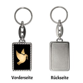 Jesus Keyring with Christian Symbol Pendant for the Keychain for Christians as a Gift for Believing People in Various Sizes, Dove of Peace