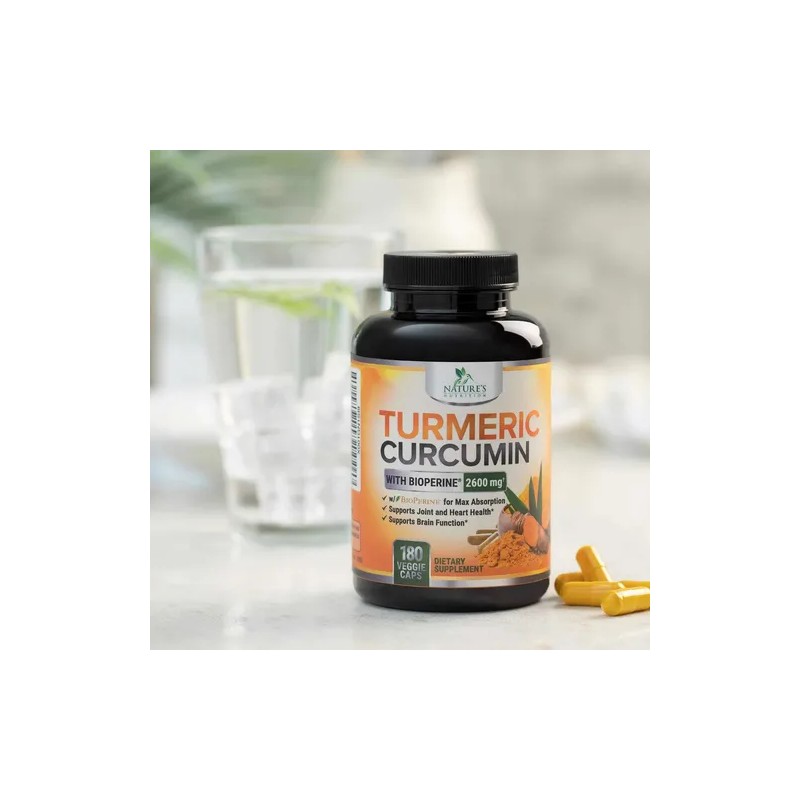 Turmeric Curcumin 180caps Con Bioperina 2600mg. Hecho En E.u
