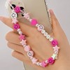 LUSTEMBER Beaded Phone Lanyard Wrist Strap Smiley Face Beaded Handmade