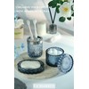 LaMarriti Blue Bathroom Accessories Set, 4 Pack Clear Glass Bathroom