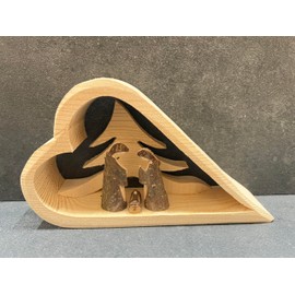 Natürliche Lebensfreude - Large Wooden Nativity Scene Heart - Handmade 100% Made in Germany - Unique - Christmas - Decoration - Sustainable - Plastic-Free