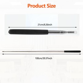 Set of 2 Extendable Pointing Sticks, 100 cm Telescopic Pointing Pointer, Extendable Telescopic Rod, for Teachers, Presenter, Whiteboard, Blackboard Pointer for Presentations, Formats, Seminars (Black)