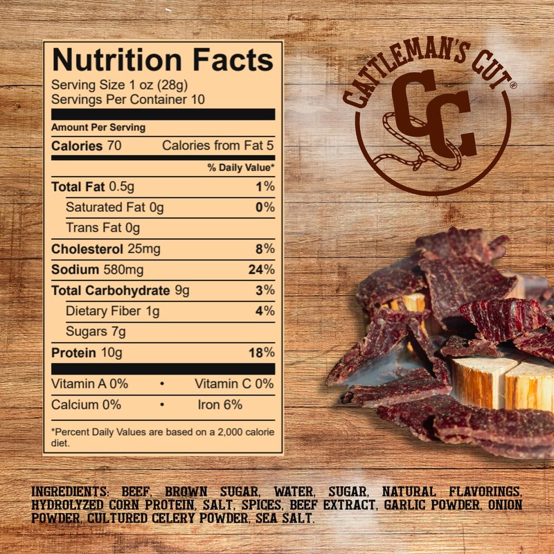 Cattleman's Cut Peppered Steakhouse Beef Jerky, 10 Ounce