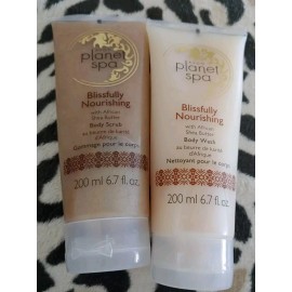 Planet Spa Blissfully Nourishing 2 pc set- African Shea Butter Body Wash & Scrub