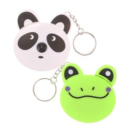 Outanaya 2Pcs Retractable Tape Measure Keychain Adorable Cartoon Animal Design Panda Frog Fun Convenient Measuring Tool for Everyday Tasks Present for Adults