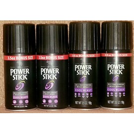 Lot Of 4 Power Stick COOL BLAST Deodorant Body Spray 3.5 oz Hair, Skin & Body.