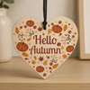 Red Ocean Hello Autumn Decorations Hanging Wooden Heart Plaque Autumn