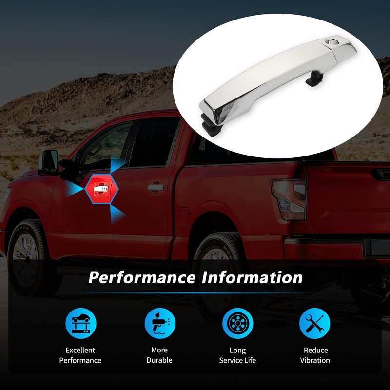 Front Left Exterior Door Handle with Keyhole for Armada 2007-2010,