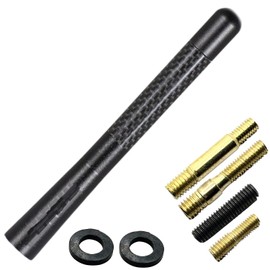 HTharros Short Antenna for Cars, General Purpose AM FM Helical Antenna, High Sensitivity, Carbon Fiber, BWM, Mini for Toyota, Honda, 4.7 inches (12 cm)