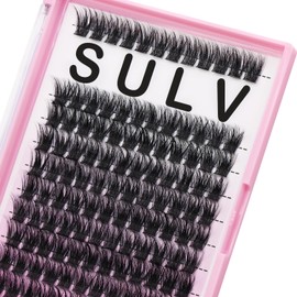 Sulv Lash S01# Color Black D Curl 120pcs 8mm,10mm,12mm,14mm,16mm,18mm,20mm to Choose Lashes Clusters Eyelashes Extensions Lash Clusters Diy Eyelash Extensions Individual Lashes Cluster Wispy (12mm)