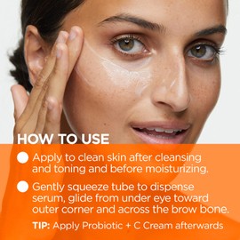 Andalou Naturals Andalou Naturals Luminous Eye Serum, Brightening Eye Cream for Dark Circles and Puffiness, Vitamin C, Caffeine & Goji Glycopeptides for a Lighter, Tighter, Brighter Appearance, 0.6 Ounce