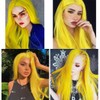 TANTAKO Long Yellow Wig with Small Lower Middle Part Lace