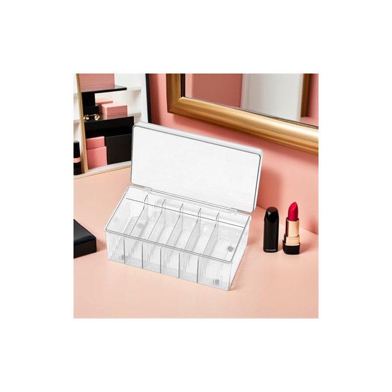 Caja Acrílica Con Tapa Para Pestañas Y Escritorio Multifuncional