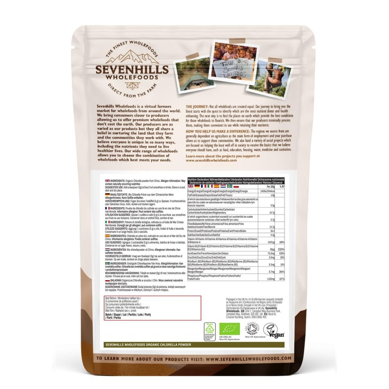 Sevenhills Wholefoods Organic Chlorella Powder 500g