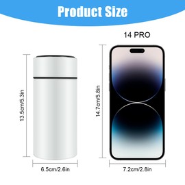 Flintronic 200 ML Mini Thermal Flask, Stainless Steel Insulated Water Bottle, LED Temperature Display Smart Water Cup, Stainless Steel Vacuum Drink Flasksfor for Hot & Cold Drinks, White