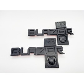 Set of 2 K5 Blazer Front Fender Emblem 3D Logo Badge Replacement for 1981-1987 Blazer Truck Models 14051844 (Matte Black)