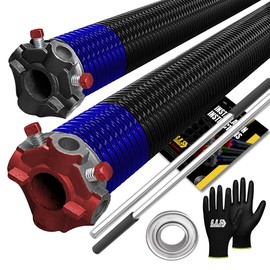 Garage Door Torsion Springs 262x2x36 Includes 1” Steel Bearing, Gloves, and Winding Bars for Left and Right Side of Garage Door Precision E-Coating 5-Year Warranty Minimum 30,000 Cycles (Pair)