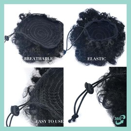nevermindyrhead Dark Brown Afro Puff Drawstring Ponytail Hair Extension for Black Women,Short Synthetic Afro Puff Ponytail for Natural Hair, Clip On Kinky Drawstring Curly Ponytail Bun